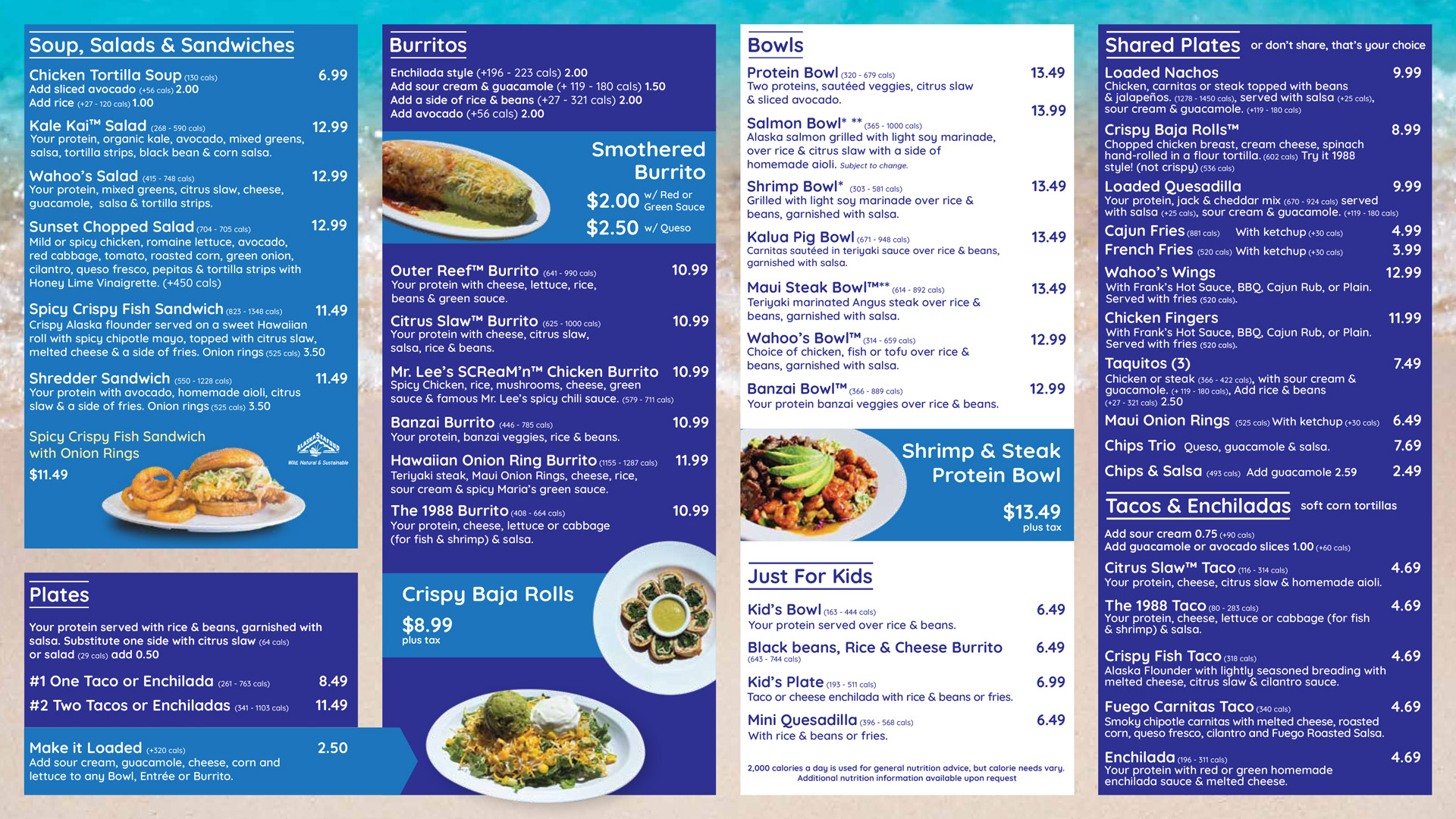 Menu – Wahoo's Las Vegas