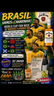 WORLD CUP WATCH PARTY ANNOUNCEMENT!!🌎🏆🇧🇷
TEAM BRAZIL KICKOFF PARTY🇧🇷
Brazil vs Morraco
Friday June 13th @ 3:00PM
BRAZIL HQ- FLAMINGO
3891 W FLAMINGO RD
LAS VEGAS, NV 89103
Brazilian Tapas + Cocktails and MORE!
@brazibomlv 💥
TRULY SELTZER
30oz SOCCER BALL
$10
LONG DRINKS
ASK SERVER FOR FLAVOR OPTIONS
$5.00
SAM ADAMS SUMMER ALE 🍺
$6.00 16oz
$8.50 25oz
JIM BEAM & JIM BEAM PINEAPPLE🥃
(SHOTS AND COCKTAILS)
$6.00
ESPOLON TEQUILA
$6.00