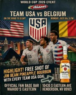 Team USA journey continues with their biggest World Cup match ever!!🇺🇸
Join us tomorrow at 5PM at our Eastern location aka USA World Cup headquarters⚽️🏆🌎
FREE shots of @jimbeamofficial pineapple bourbon with every USA goal scored🥃🍍
The atmosphere will be loud and the shots will be flowing, so bring that patriotic energy and support @usmnt to another victory