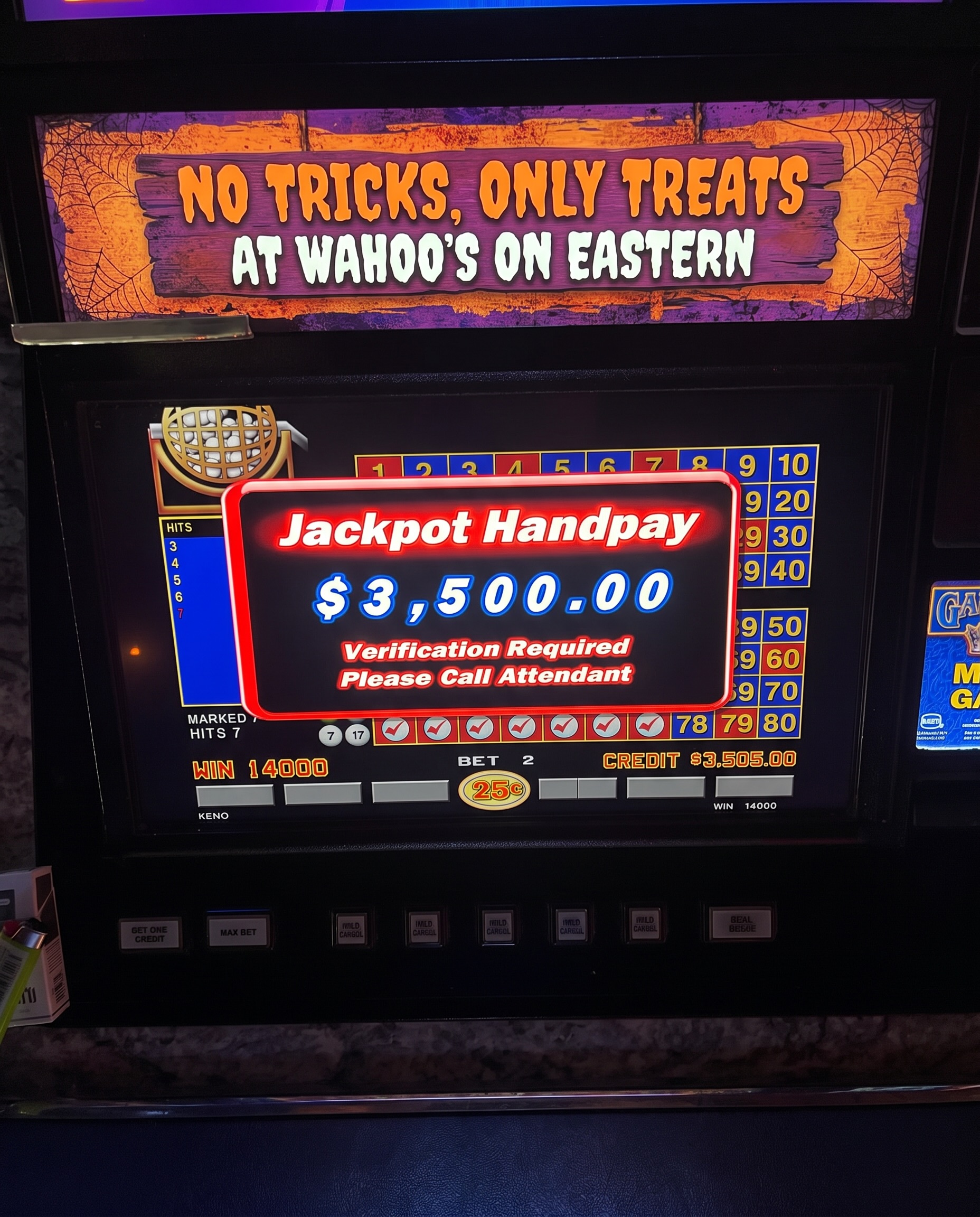 WOW!! That’s A LOT of candy!!🍬🎰

Getting the party started a day early at Eastern…join us tomorrow for our BACKWOODS BASH🎃